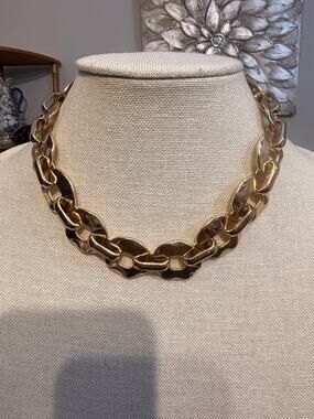 Katherine Malandrino Gold Tone Chunky Link Necklace 16”